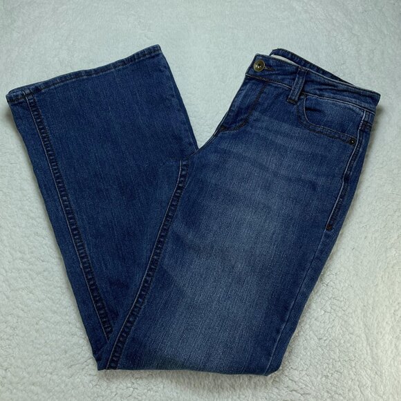 DKNY Jeans Womens SZ 10 Blue Medium Wash Flare Leg Mid Rise Denim 32x32 - Picture 1 of 12